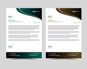 Modern Creative corporate business letterhead layout template design.