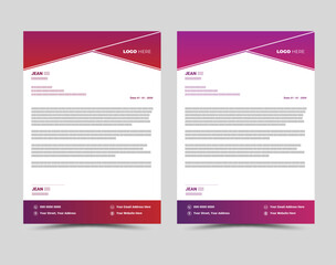 Modern Creative corporate business letterhead layout template design.