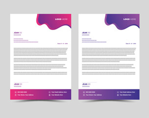 Modern Creative corporate business letterhead layout template design.