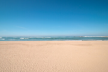 Breathtaking Praia das Furnas beach with its crystal waters and soft sand near Vila Nova de...