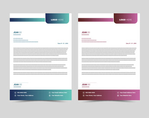 Modern Creative corporate business letterhead layout template design.