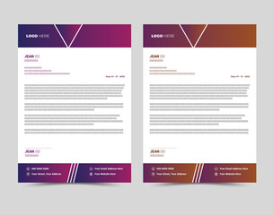 Modern Creative corporate business letterhead layout template design.