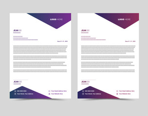 Modern Creative corporate business letterhead layout template design.