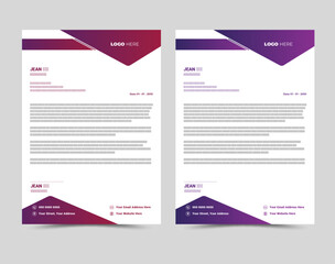 Modern Creative corporate business letterhead layout template design.