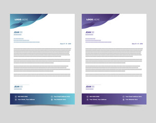 Modern Creative corporate business letterhead layout template design.