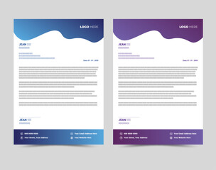 Modern Creative corporate business letterhead layout template design.