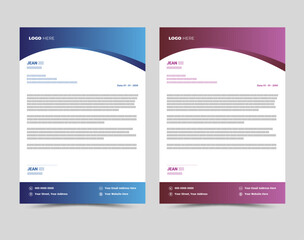 Modern Creative corporate business letterhead layout template design.