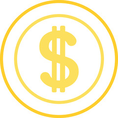 Dollar Currency icon coin - For presentation, graphic design, mobile application, web design, infographics, UI. Editable Stroke. Vector illustration.