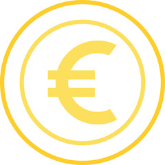 Euro Currency icon coin - For presentation, graphic design, mobile application, web design, infographics, UI. Editable Stroke. Vector illustration.