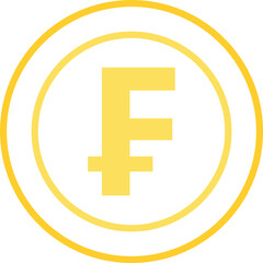 Franc Currency icon coin - For presentation, graphic design, mobile application, web design, infographics, UI. Editable Stroke. Vector illustration.