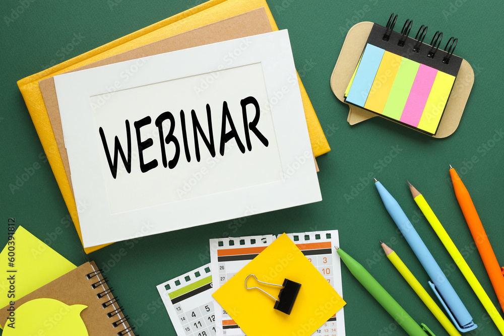 Poster webinar -business browsing connection and cloud online technology webcast concept, business concept.