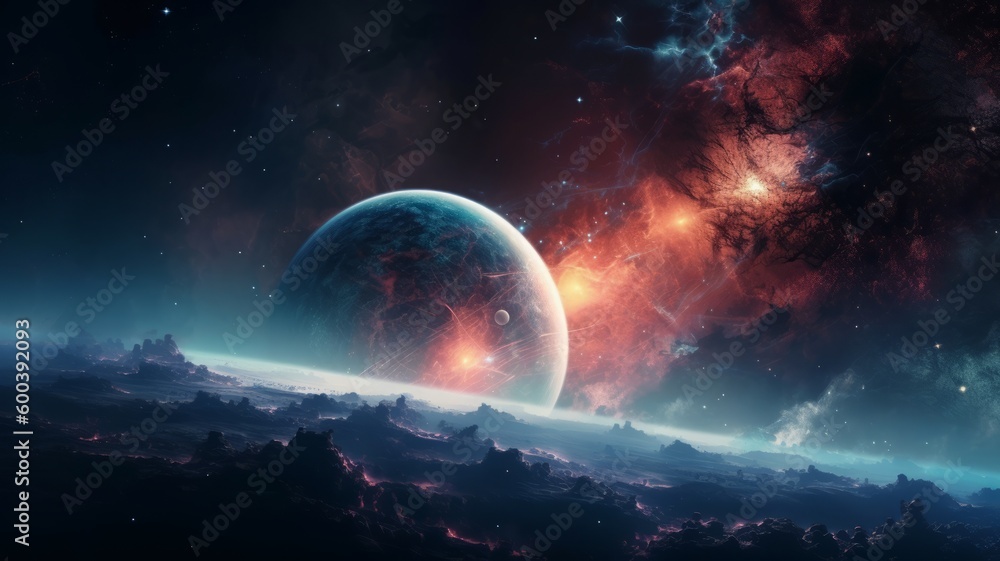 Wall mural deep space and nebula generative ai