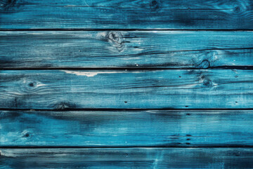 Wooden background with blue planks. Generative AI illustration