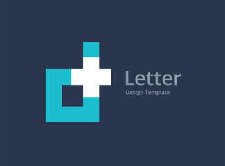 Fototapeta premium Letter D cross plus medical logo icon design template elements