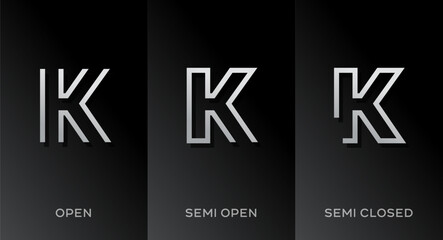 Set of letter K logo icon design template elements