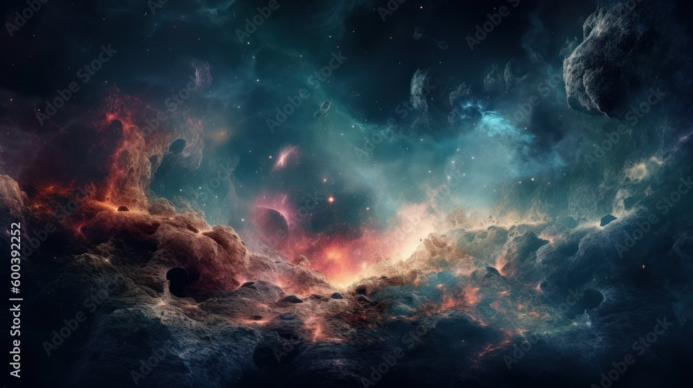 Wall mural deep space and nebula generative ai