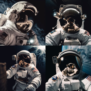 Astronauta realiz&aacute;ndose un selfie