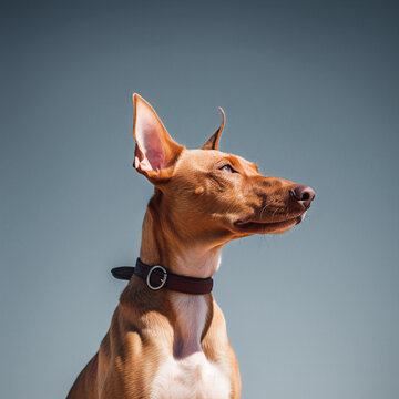 Podenco Andaluz  color marr&oacute;n retratado de perfil
