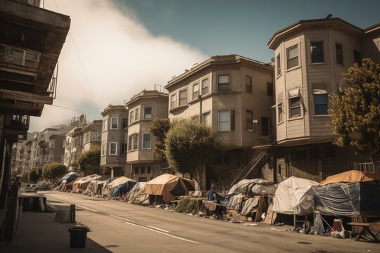 San Francisco's Housing Crisis Results In Growing Homelessness Problem. Generative AI