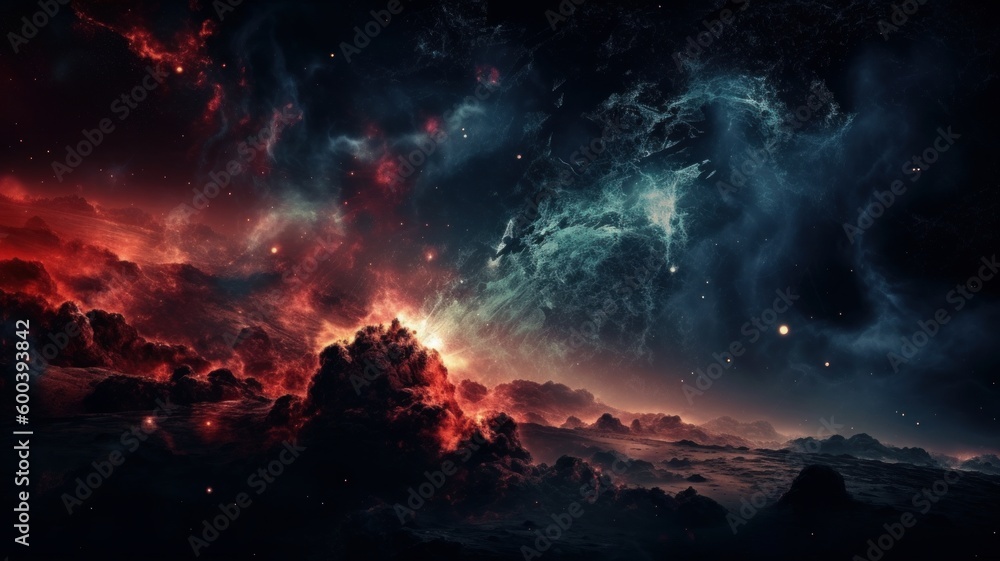 Wall mural deep space and nebula generative ai