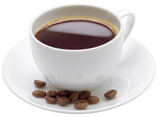 A cup of black coffee isolated