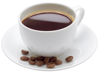 A cup of black coffee isolated