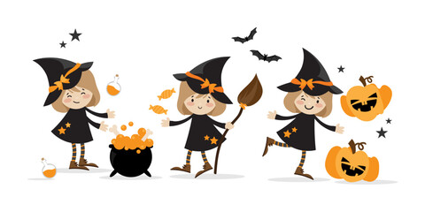 Halloween little witches collection.