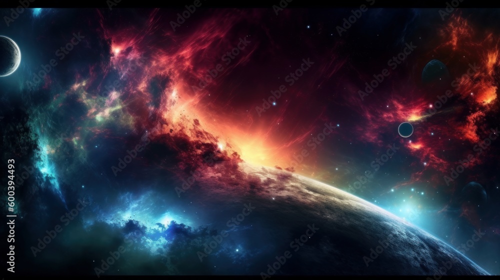 Wall mural deep space and nebula generative ai