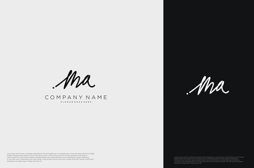 Initial Letter MA Logo monogram typography for business name. Vector logo inspiration