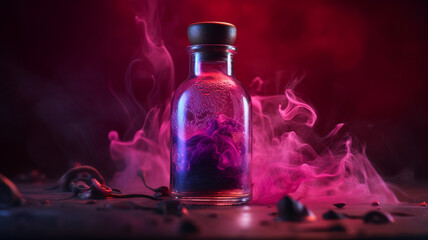 Obraz na płótnie Canvas Dangerous bottle containing a love potion. Created with Generative AI.