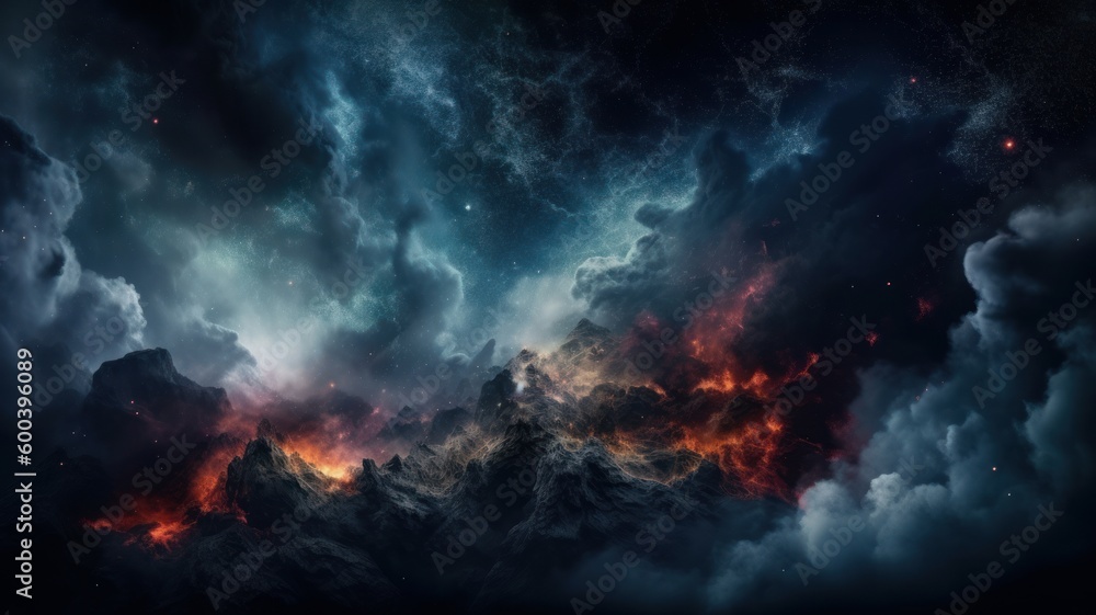 Wall mural deep space and nebula generative ai
