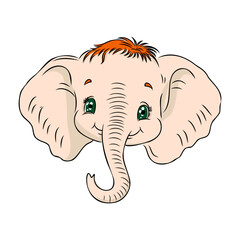 Vector illustration of a cute baby elephant