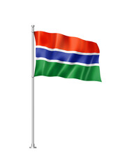 Gambian flag isolated on white