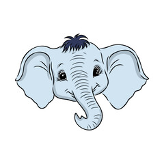 Vector illustration of a cute baby elephant