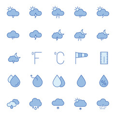 Fill blue outline icon for Weather
