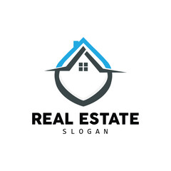 House Logo, Real Estate Logo Construction Building Vector, Minimalist Elegant Design, Icon Symbol Illustration