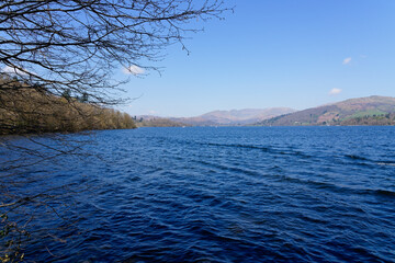 Spring morning on the tree lined shores of Lake Windermere