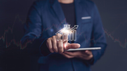 Tax payment return accounting; business finance, money budget refund revenue pay, income law,...