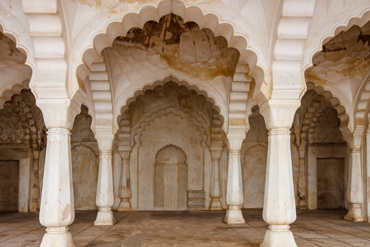 Interior of the mosque inside of the Bibi Ka Maqbara, Aurangabad, Maharashtra, India, Asia