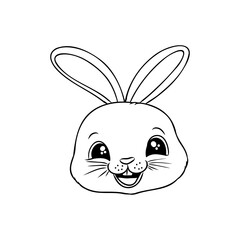 Hand drawn Cute Bunny vector illustration. print design rabbit, children print on t-shirt.