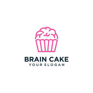 Brain logo design with cake inspiration