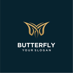 Obraz premium Butterfly logo design with luxury inspiration