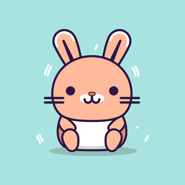 Rabbit bunny cartoon easter cutevector illustration