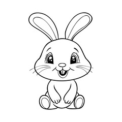 Hand drawn Cute Bunny vector illustration. print design rabbit, children print on t-shirt.