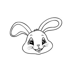 Hand drawn Cute Bunny vector illustration. print design rabbit, children print on t-shirt.