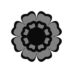 Flower on white background Round ornament Abstract flower element for creative design tasks Mandala Vector illustration	