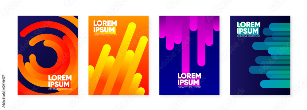 Poster minimalist hipster colored frame design. geometric halftone line gradient. frame for text and design