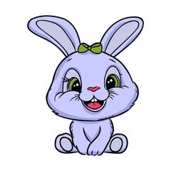 Hand drawn Cute Bunny vector illustration. print design rabbit, children print on t-shirt.