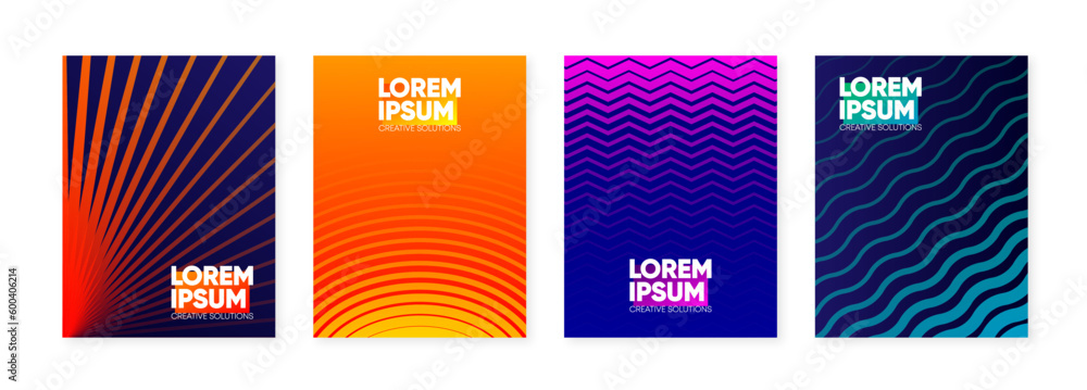 Poster minimalist hipster colored frame design. geometric halftone line gradient. frame for text and design