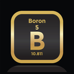 boron periodic table element, chemistry, vector illustration 